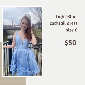 Baby blue cocktail dress